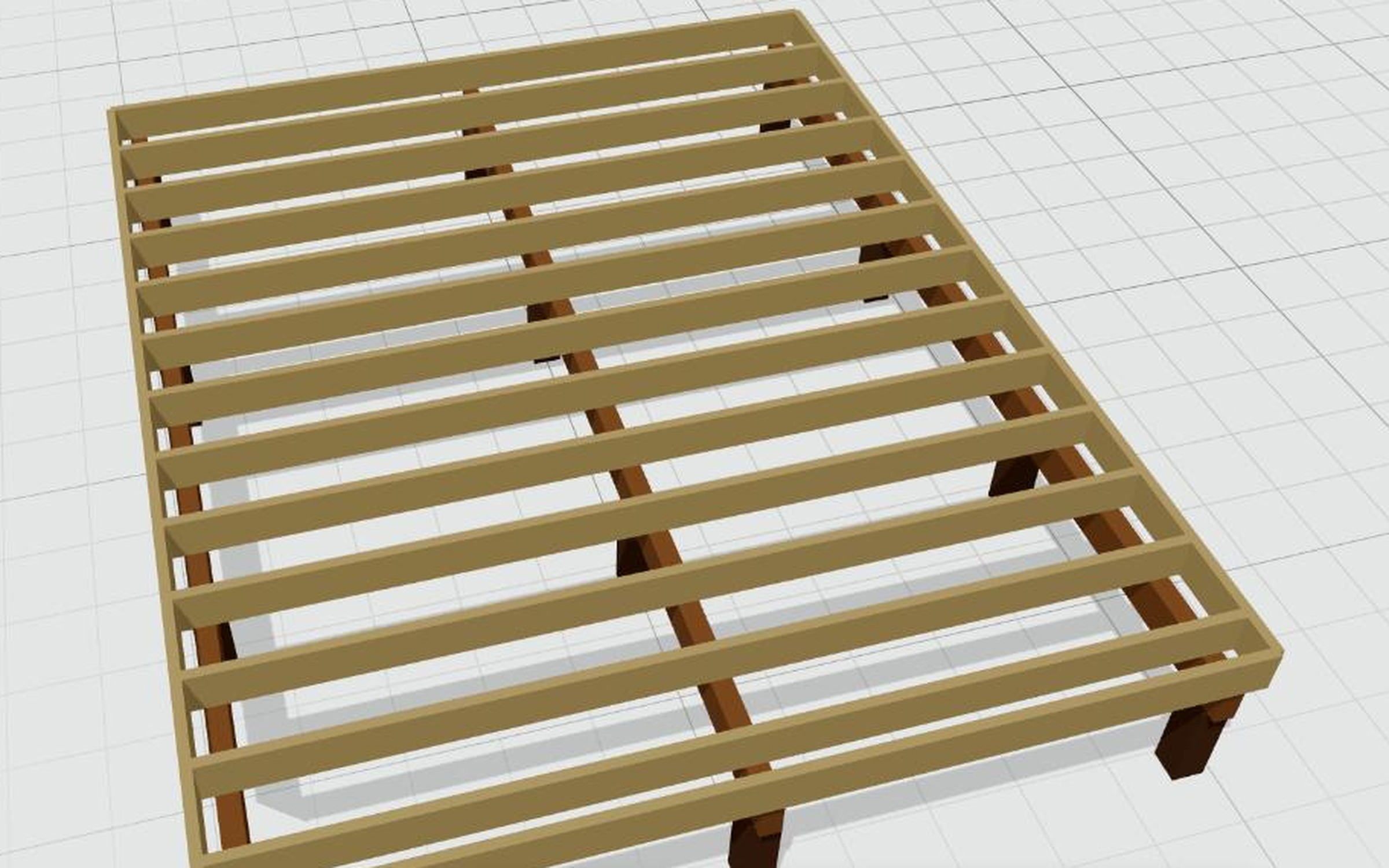 The Traade decking designer showing a deck plan view with joists